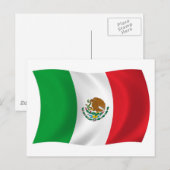 Mexicaanse vlag ansichtkaart briefkaart (Voorkant / Achterkant)