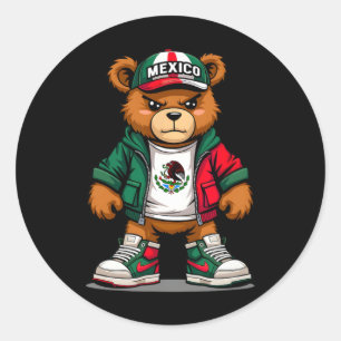 Mexicaanse vlag Beer Cinco de Mayo Mexica Ronde Sticker