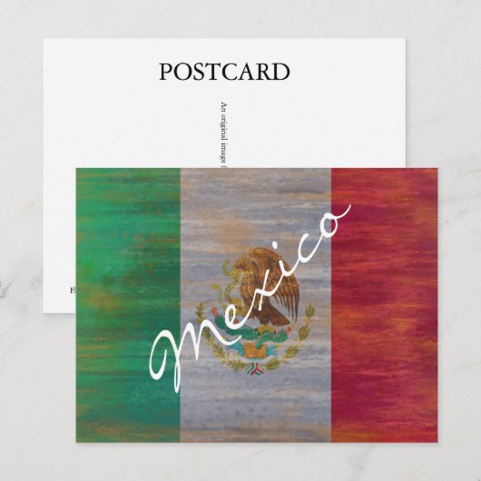 Mexicaanse vlag briefkaart (Voorkant / Achterkant)