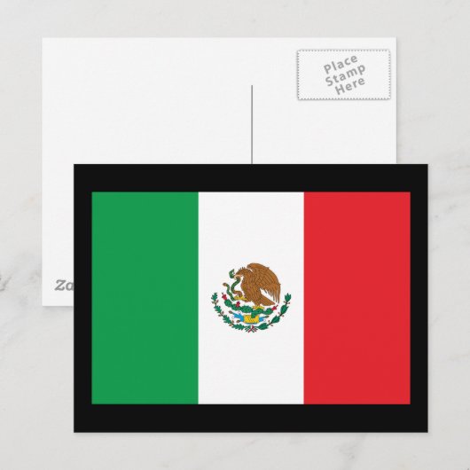 Mexicaanse vlag briefkaart (Voorkant / Achterkant)