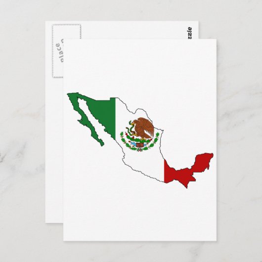 Mexicaanse vlag briefkaart (Voorkant / Achterkant)