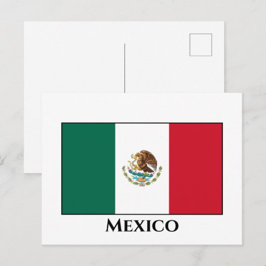 Mexicaanse vlag briefkaart (Voorkant / Achterkant)