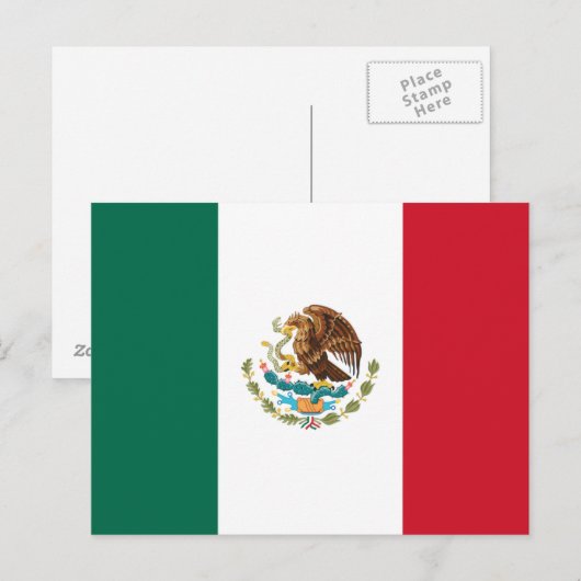 Mexicaanse vlag briefkaart (Voorkant / Achterkant)