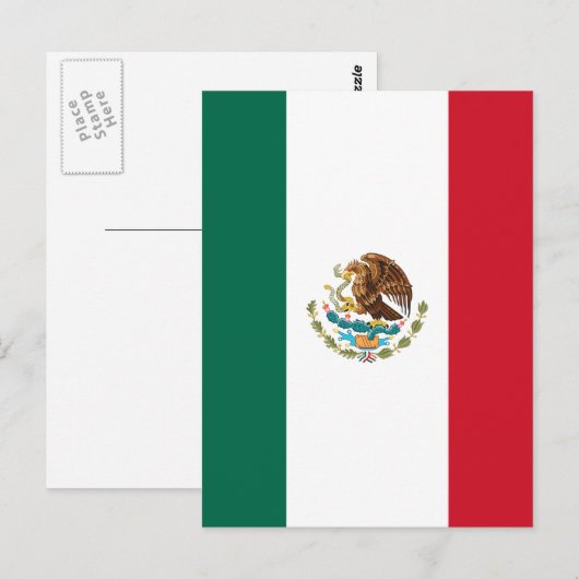 Mexicaanse vlag briefkaart (Voorkant / Achterkant)
