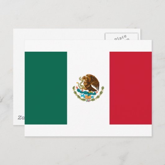 Mexicaanse vlag briefkaart (Voorkant / Achterkant)