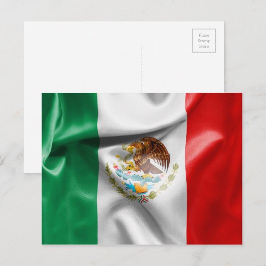 Mexicaanse vlag briefkaart (Voorkant / Achterkant)