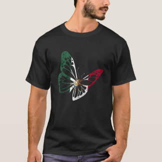Mexicaanse vlag Butterfly Mexicaanse wortels Mexic T-shirt