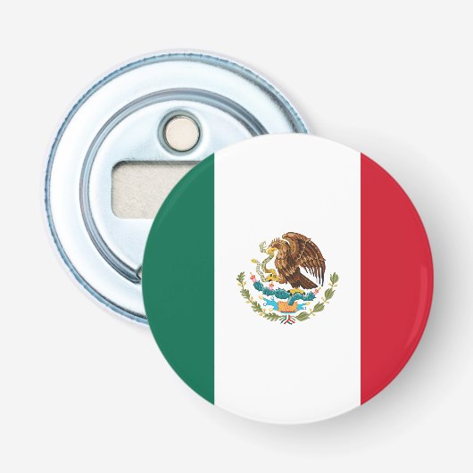 Mexicaanse vlag button flesopener (Voorkant)