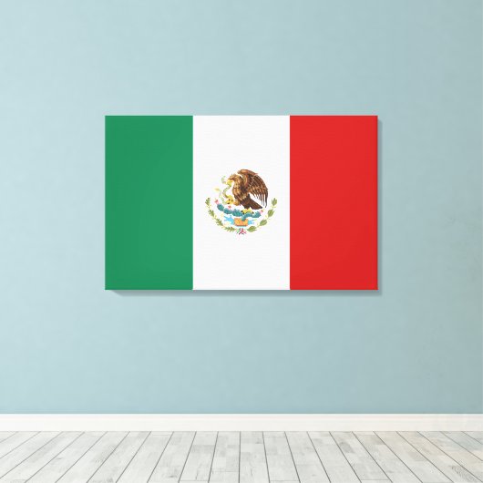 Mexicaanse vlag canvas afdruk (Insitu (Houten vloer))