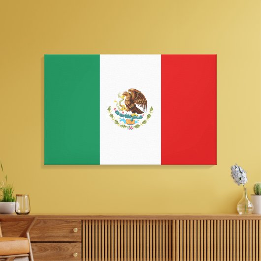 Mexicaanse vlag canvas afdruk (Insitu (Woonkamer))