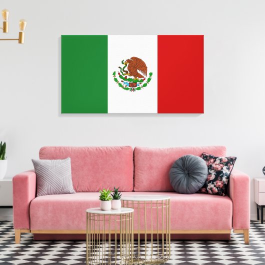 Mexicaanse vlag canvas afdruk (Insitu (Woonkamer))