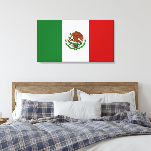 Mexicaanse vlag canvas afdruk (Insitu (Slaapkamer))