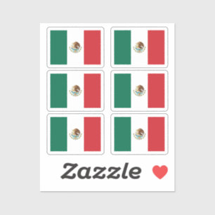 Mexicaanse vlag Collectie pack van 6 Sticker