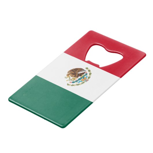 Mexicaanse vlag creditkaart flessenopener (Achterkant Gekanteld)