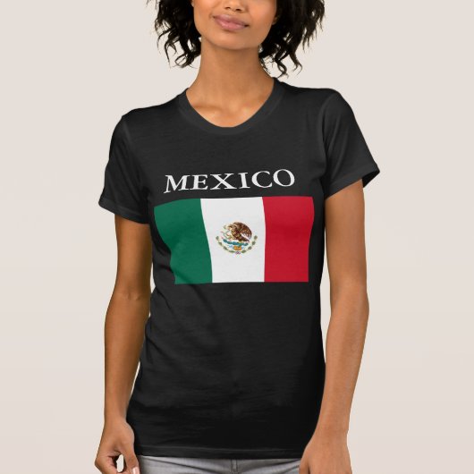 Mexicaanse vlag Dames Petite T-shirt Black (Voorkant)