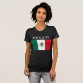 Mexicaanse vlag Dames Petite T-shirt Black (Voorkant volledig)