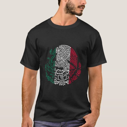 Mexicaanse vlag Eagle Escudo Mexico T-shirt (Voorkant)