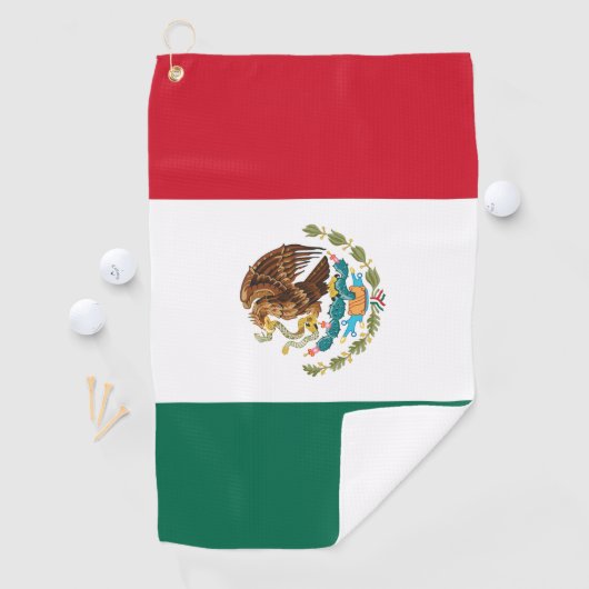 Mexicaanse vlag en Mexicaanse golfvakantie/sport Golfhanddoek (Insitu)