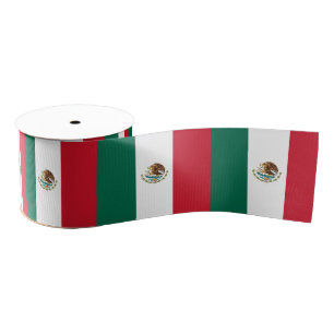 Mexicaanse vlag en Mexicaanse reis, vakantie/sport Grosgrain Lint