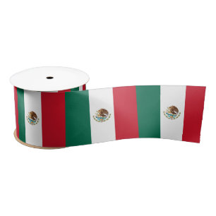 Mexicaanse vlag en Mexicaanse reis, vakantie/sport Satijnen Lint