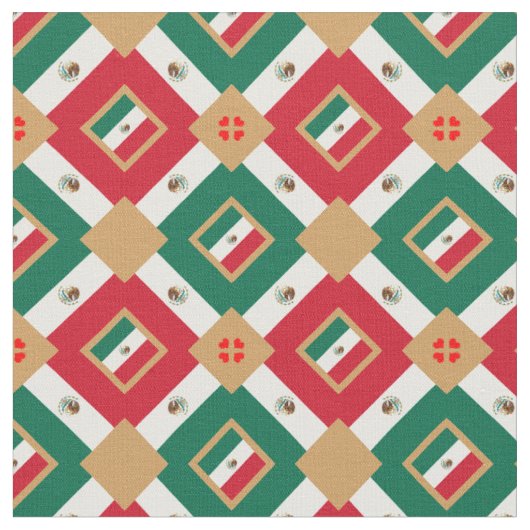 Mexicaanse vlag en Mexicaanse Trendy Fabric-mode Stof (Close Up)