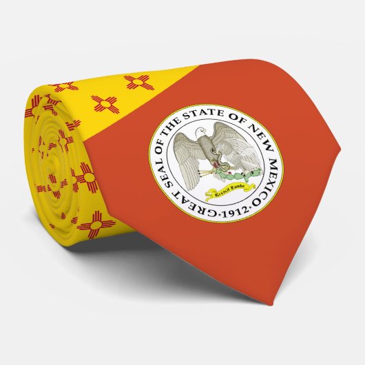 Mexicaanse vlag en zegel, vlag van New Mexico Stropdas (Opgerold)