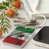 Mexicaanse vlag Fabric Sleutelhanger (Voorkant Rechts)