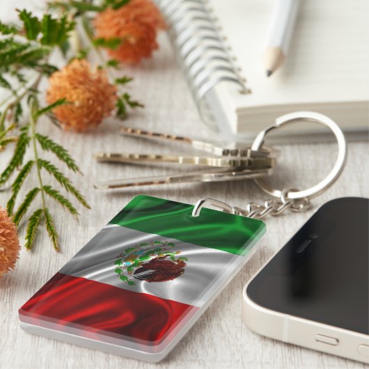 Mexicaanse vlag Fabric Sleutelhanger (Voorkant Rechts)