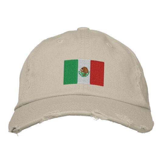 Mexicaanse vlag geborduurd chino twill pet (Voorkant)