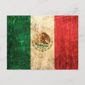Mexicaanse vlag, gekraatst en gedragen Briefkaart
