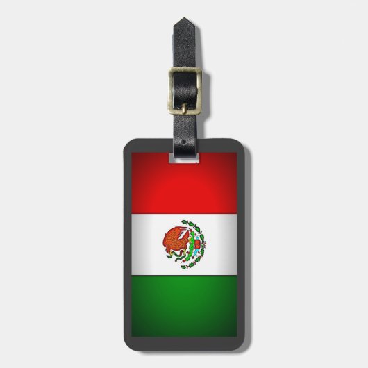 Mexicaanse vlag gestormd bagagelabel (Voorkant verticaal)