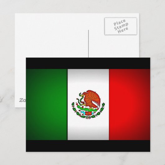Mexicaanse vlag gestormd briefkaart (Voorkant / Achterkant)