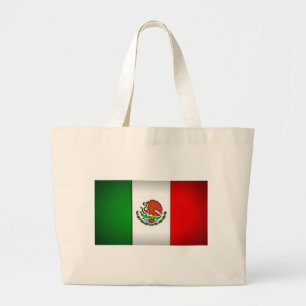 Mexicaanse vlag gestormd grote tote bag