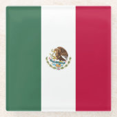 Mexicaanse vlag glazen onderzetter (Voorkant)