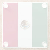Mexicaanse vlag glazen onderzetter (Achterkant)