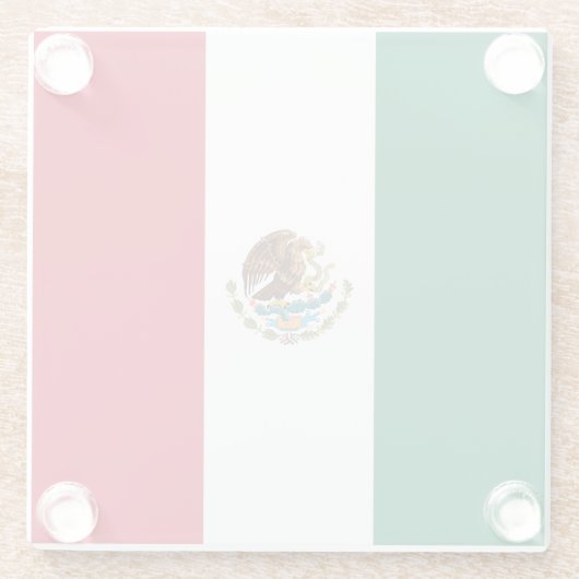 Mexicaanse vlag glazen onderzetter (Achterkant)