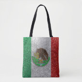 Mexicaanse vlag Glitter Latinx Travel Tote Bag (Voorkant)
