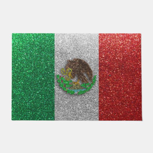 Mexicaanse vlag Glitter Mexico Latinx Welkom thuis Deurmat (Voorkant)