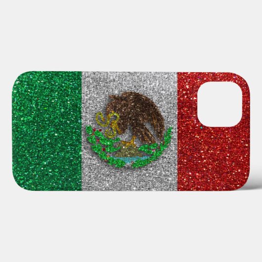 Mexicaanse vlag Glitter Trendy Stylish Case-Mate iPhone Case (Achterkant (horizontaal))