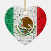 Mexicaanse vlag glitter-versiering keramisch ornament (Achterkant)
