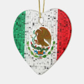 Mexicaanse vlag glitter-versiering keramisch ornament (Links)