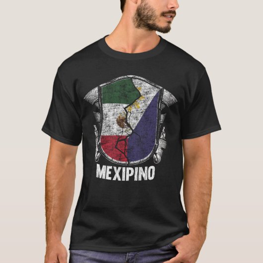 Mexicaanse vlag Half Mexicaans Half Filipijns T-shirt (Voorkant)