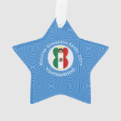 Mexicaanse vlag Hanukkah Angel Jaar Naam Star Ornament (achterkant)