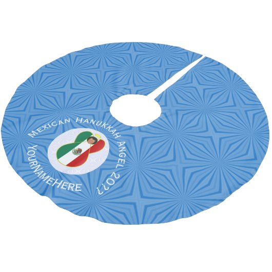 Mexicaanse vlag Hanukkah Angel - jaarnaam borgeffe Kerstboom Rok (Gekanteld)