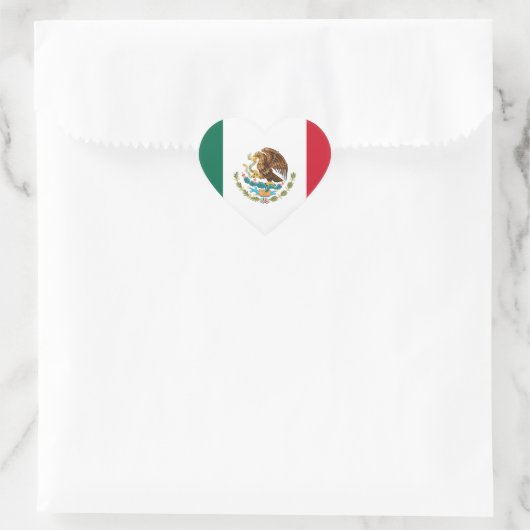 Mexicaanse vlag hart sticker (Tas)