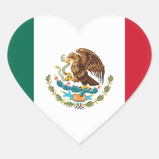 Mexicaanse vlag hart sticker (Voorkant)