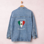 Mexicaanse Vlag Hart Wit Gepersonaliseerde Tekst Denim Jacket (Hangar)