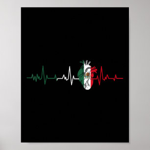 Mexicaanse vlag hartslag voor Mexicaanse trots Poster