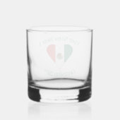 Mexicaanse vlag Heart gepersonaliseerd Drink Whisky Glas (Achterkant)