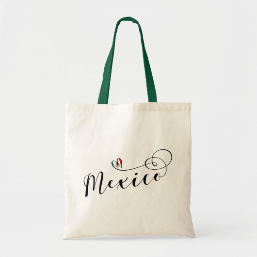 Mexicaanse vlag Heart, ik hou van Mexico Tote Bag (Voorkant)